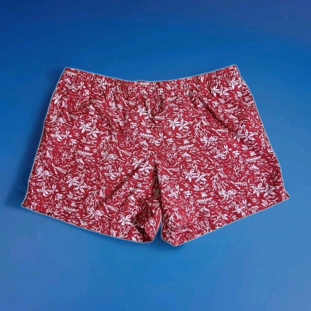 Columbia PFG Shorts Men’s Size XXL Floral Lightweight Red & White